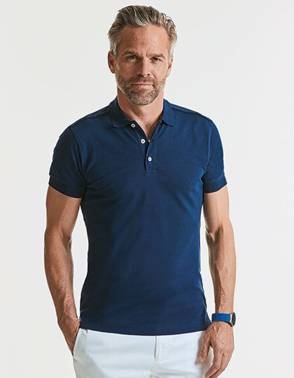 Men´s Fitted Stretch Polo Russell R-566M-0 - Z krótkim rękawem