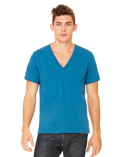 Unisex Jersey Deep V-Neck T-Shirt Canvas 3105