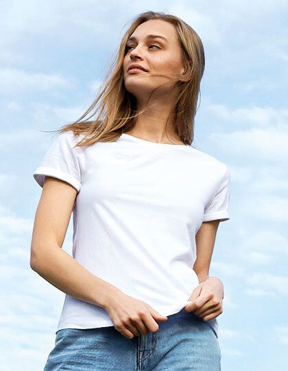 Ladies´ Roll Up Sleeve T-Shirt Neutral O80012 - Okrągły dekolt