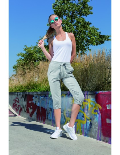 Ladies Terry 3/4 Jogging Pants Build Your Brand BY067 - Spodnie długie i krótkie