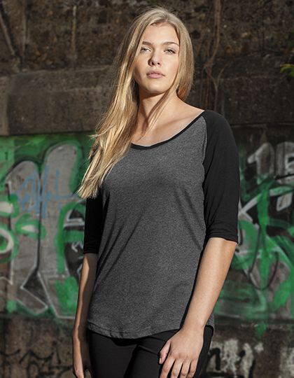 Ladies´ 3/4 Contrast Raglan Tee Build Your Brand BY022 - Z kolorowymi rękawami