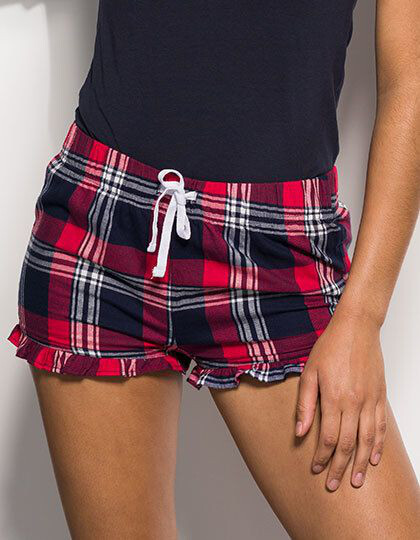 Women´s Tartan Frill Lounge Shorts SF SK082 - Spodnie długie i krótkie