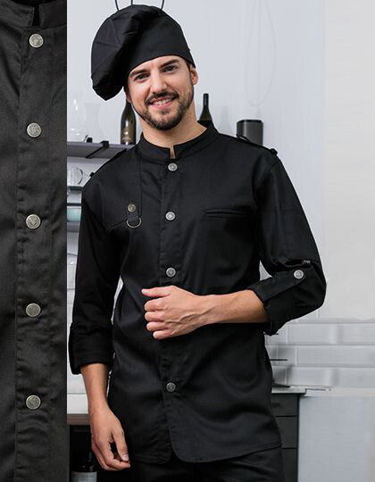 Chef´s Jacket Bikerstyle With Epaulettes Exner 22220 - Odzież dla gastronomii