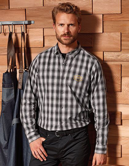 Men´s Mulligan Check Cotton Long Sleeve Shirt Premier Workwear PR250 - Koszule męskie