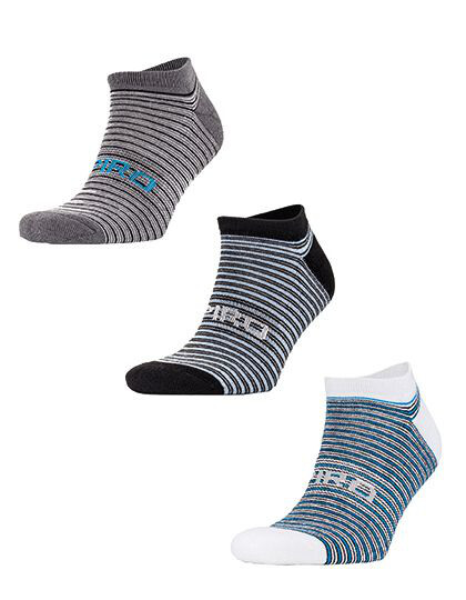 3-Pack Mixed Stripe Coolmax Sneaker Socks SPIRO S295X