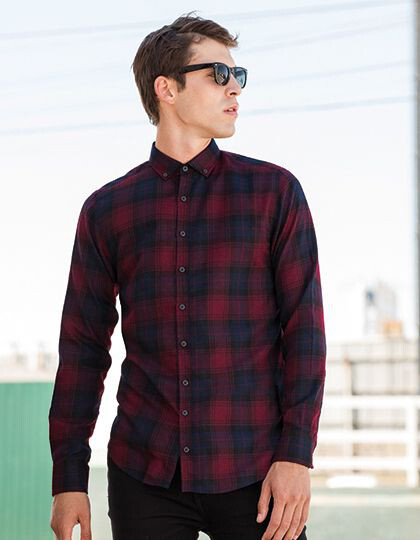 Men´s Brushed Check Casual Shirt SF SF560 - Korporacyjna