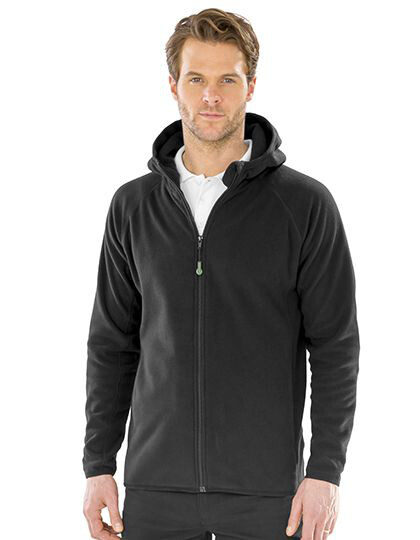 Recycled Hooded Microfleece Jacket Result Genuine Recycled R906X - Odzież reklamowa