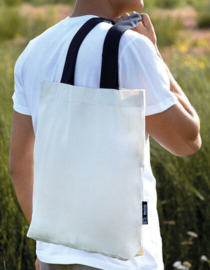 Twill Bag With Contrast Handles Neutral O90002 - Torby na zakupy