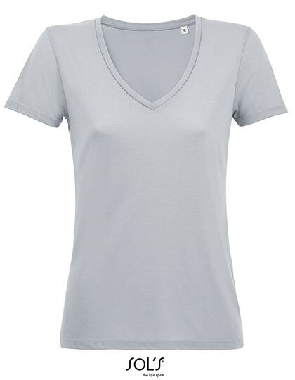 Women´s Flowy V-Neck T-Shirt Motion SOL´S 03098 - Koszulki damskie