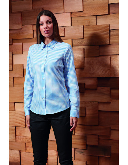 Maxton Check Womens Long Sleeve Shirt Premier Workwear PR352 - Koszule damskie