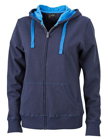 Ladies´ Hooded Jacket James&Nicholson JN 594 - Na zamek / guziki