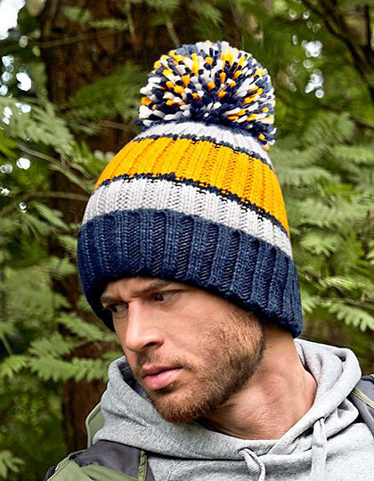 Hygge Striped Beanie Beechfield B392 - Sportowe