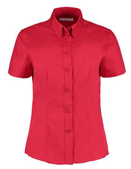 Women´s Tailored Fit Corporate Oxford Shirt Short Sleeve Kustom Kit KK701 - Z krótkim rękawem