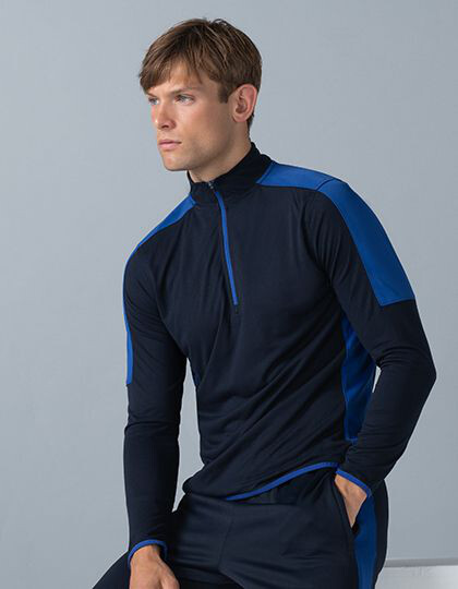 Adults 1/4 Zip Midlayer With Contrast Panelling Finden+Hales LV571