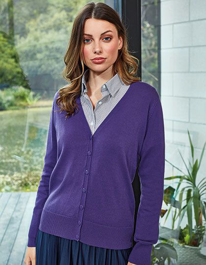 Women´s Button Through Knitted Cardigan Premier Workwear PR697