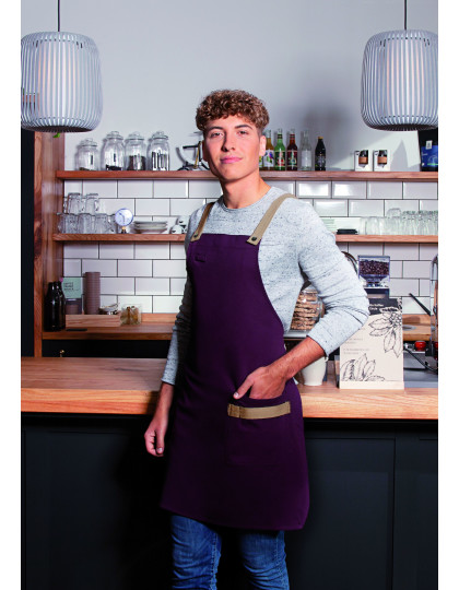 Bib Apron Urban-Look with Cross Straps and Pocket Karlowsky LS 38