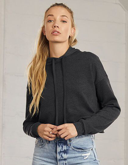 Women´s Cropped Fleece Hoodie Bella 7502 - Z kapturem