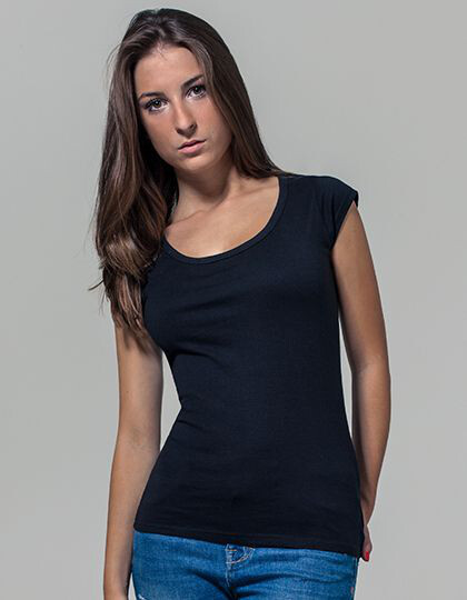 Ladies´ Back Cut Tee Build Your Brand BY035 - Okrągły dekolt