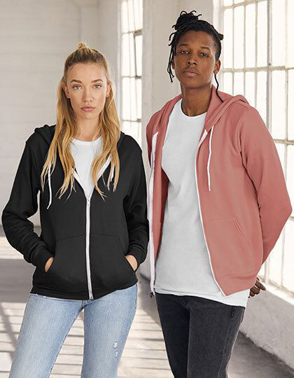 Unisex Poly-Cotton Fleece Full-Zip Hoodie Canvas 3739 - Bluzy