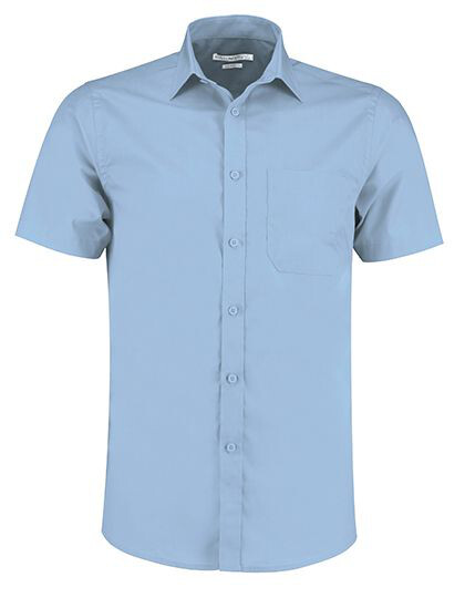 Men´s Tailored Fit Poplin Shirt Short Sleeve Kustom Kit KK141 - Z krótkim rękawem