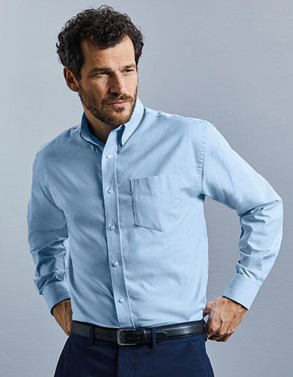 Men´s Long Sleeve Classic Oxford Shirt Russell Collection R-932M-0 - Z krótkim rękawem