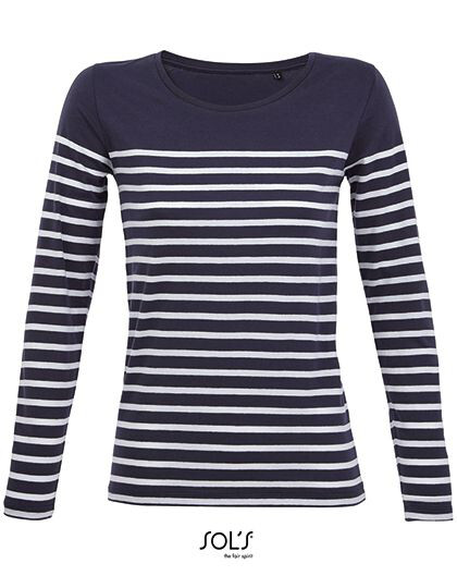Women´s Long Sleeve Striped T-Shirt Matelot SOL´S 03100 - Koszulki damskie