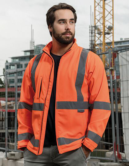 Hi-Vis Safety Softshell Jacket Turku Korntex KXSSHJ - Robocza