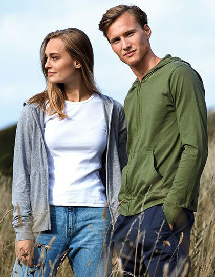 Unisex Jersey Hoodie With Zip Neutral O62301 - Bluzy