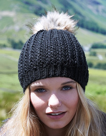 Czapka Faux Fur Pom Pom Beanie Beechfield B416