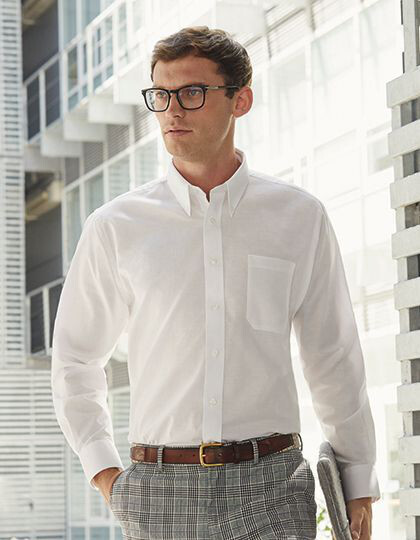 Men´s Long Sleeve Oxford Shirt Fruit of the Loom 65-114-0 - Z długim rękawem