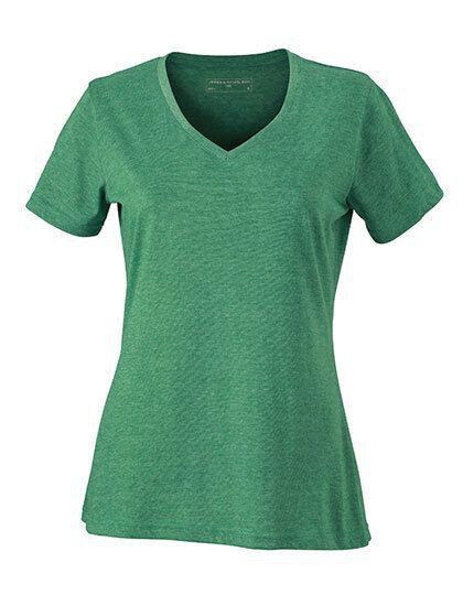 Ladies´ Heather T-Shirt James&Nicholson JN973 - Dekolt w kształcie V